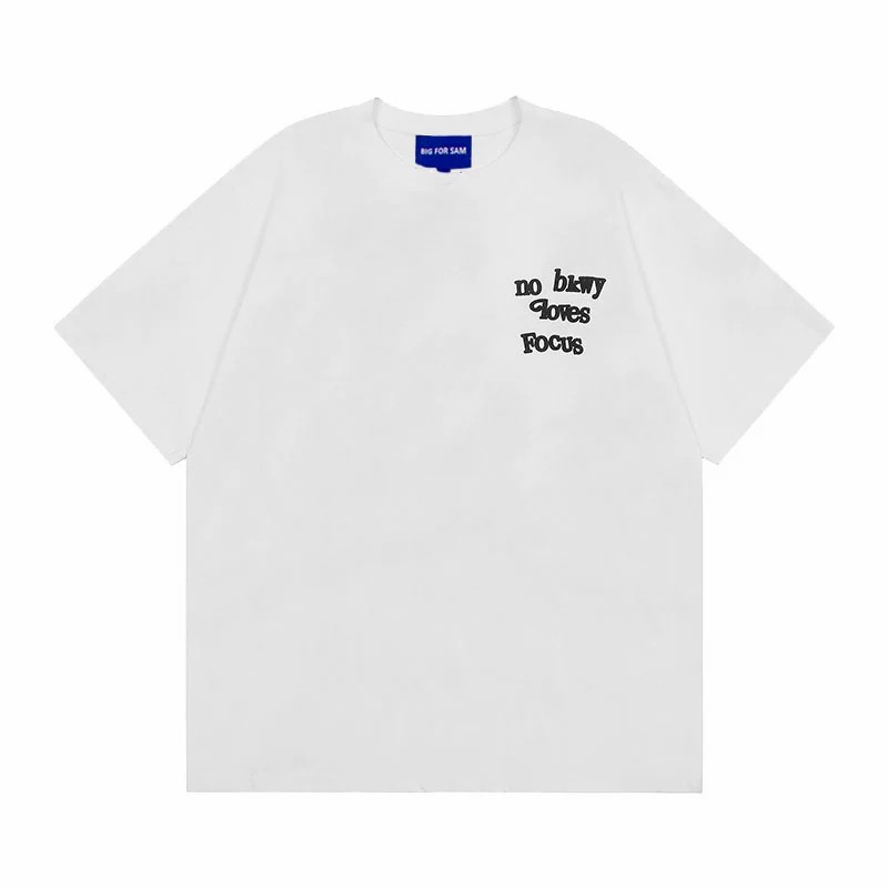 国潮美式字母发泡印花短袖T恤男女夏季情侣宽松半袖上衣