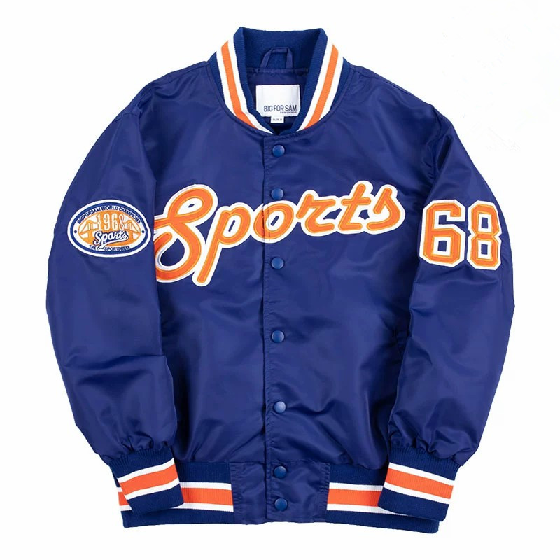 美式复古棒球服夹克男秋冬立体刺绣宽松嘻哈棉衣外套