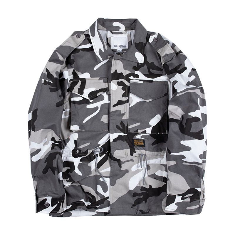 美式工装风外套男高街潮牌INS街头迷彩M65宽松夹克上衣